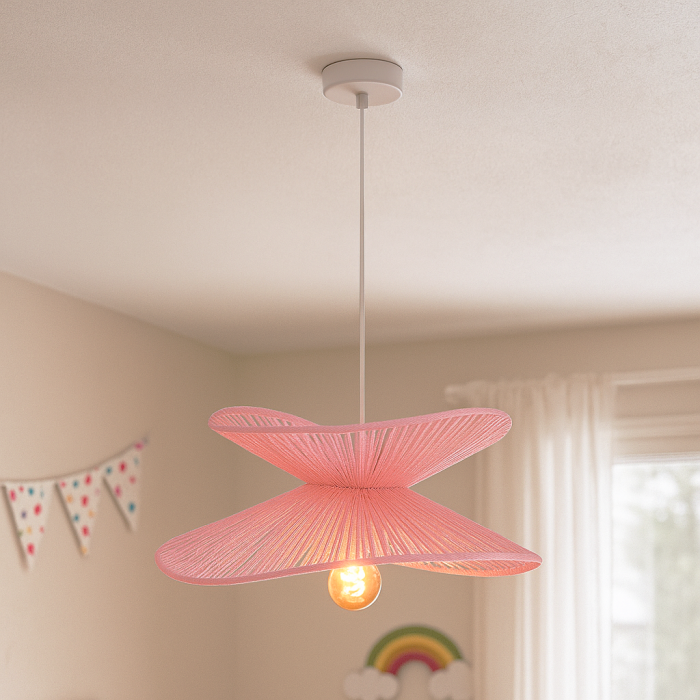 Paper pendant light pink, Rosalie