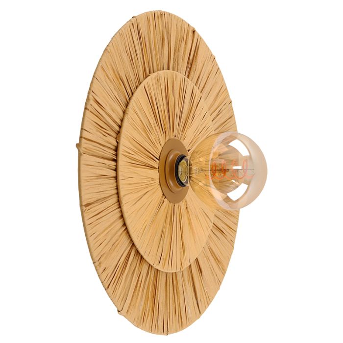 Paper wall light brown, Daisy, with switch
