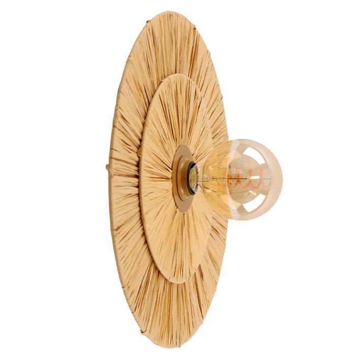 Paper wall light brown, Daisy, with switch