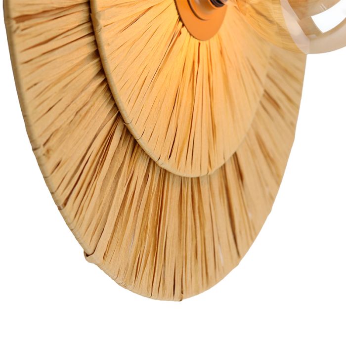 Paper wall light brown, Daisy, with switch