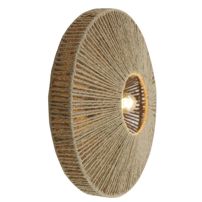 Rustic wall light brown, Sanny, with switch