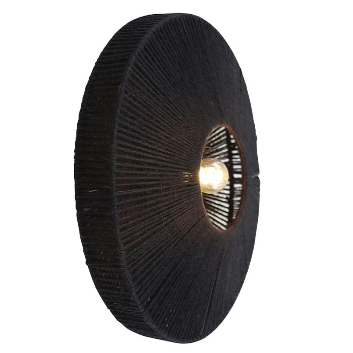 Rustic wall light black, Sanny, with switch