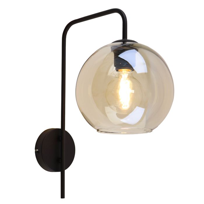 Design wall light amber, Giada, with switch