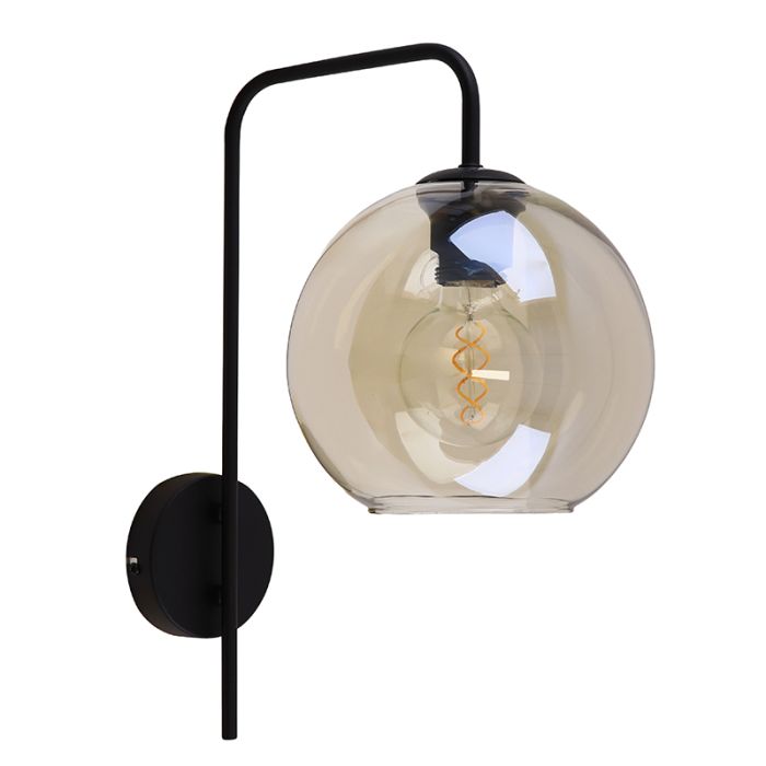 Design wall light amber, Giada, with switch