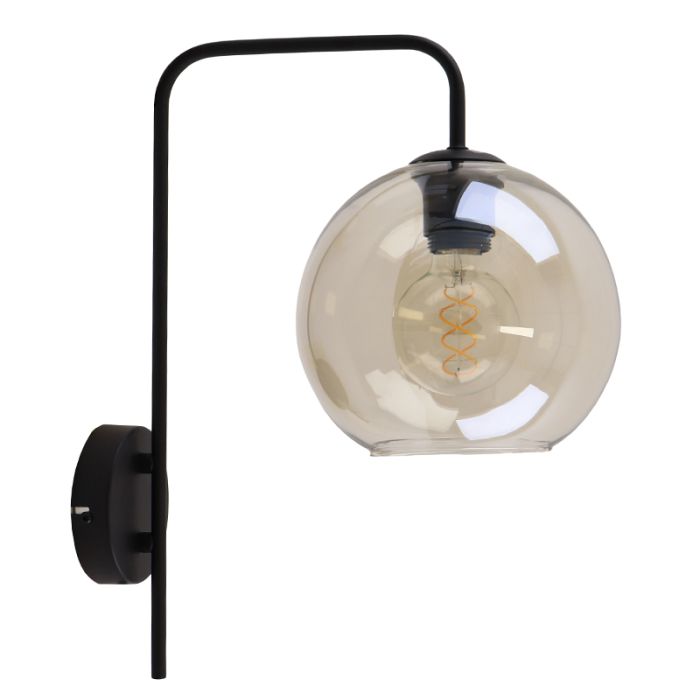 Design wall light amber, Giada, with switch