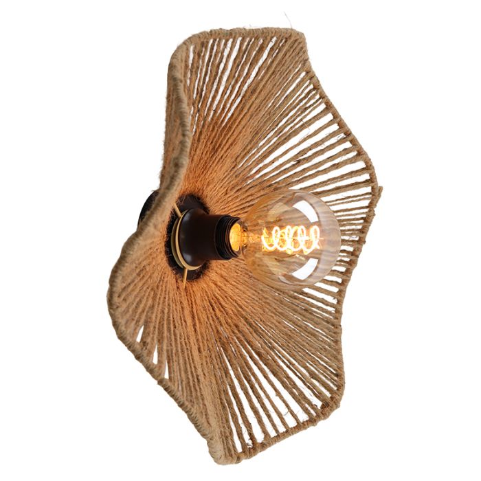 Rustic wall light brown, Annelot, with switch