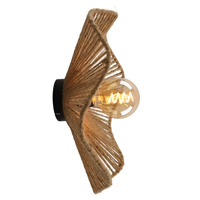 Rustic wall light brown, Annelot, with switch