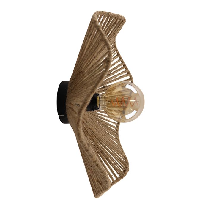Rustic wall light brown, Annelot, with switch