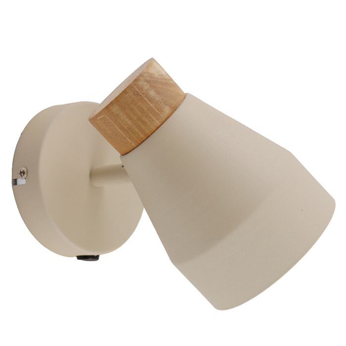 Rustic wall light beige, Freddie, with switch