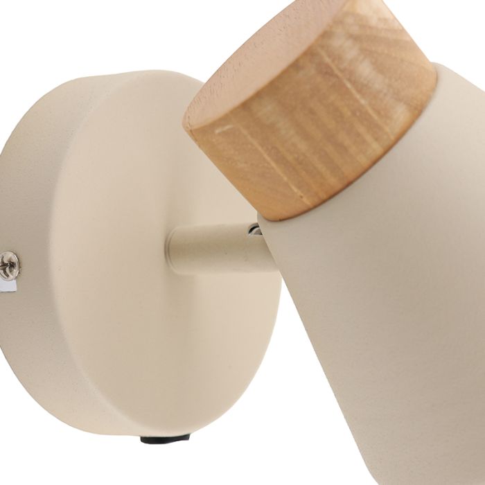 Rustic wall light beige, Freddie, with switch