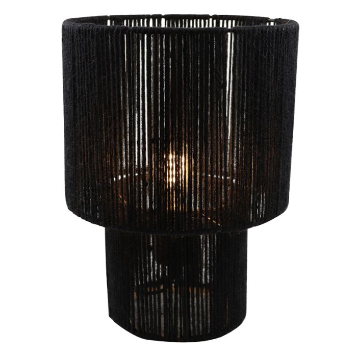 Rustic table lamp black, Sanny, with switch