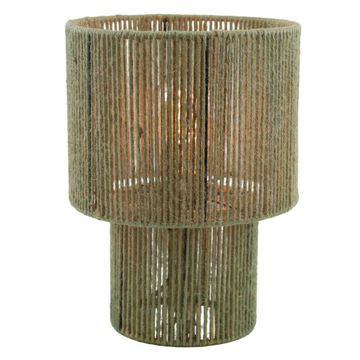 Rustic table lamp green, Sanny, with switch