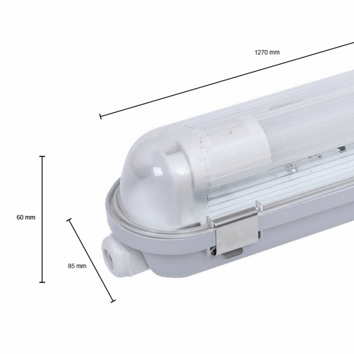 4ft LED Tube Light Fitting - Dura - For 1 Tube Light - IP65
