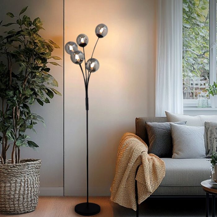 Design floor lamp grey, Stacy, with switch