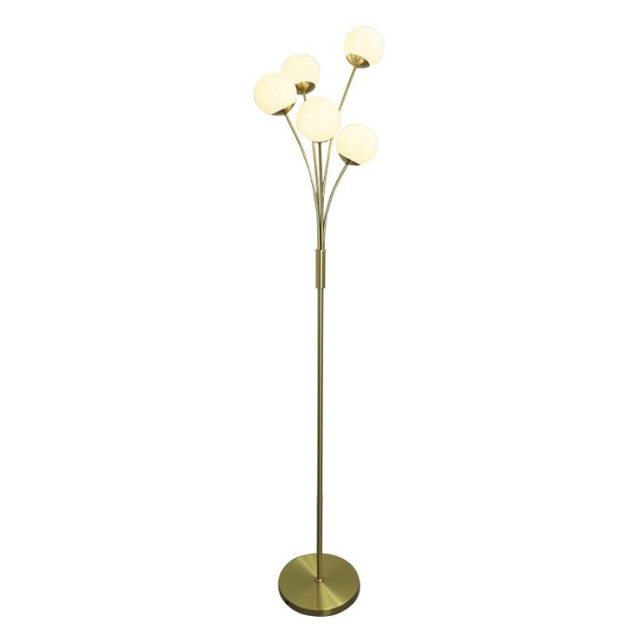 Design floor lamp brass, Stacy, with switch