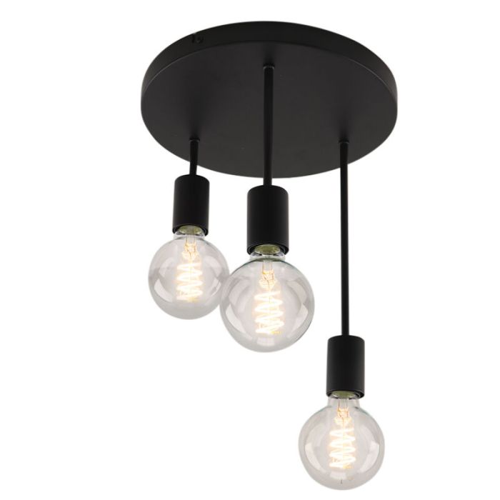Aluminium ceiling light black, Swen