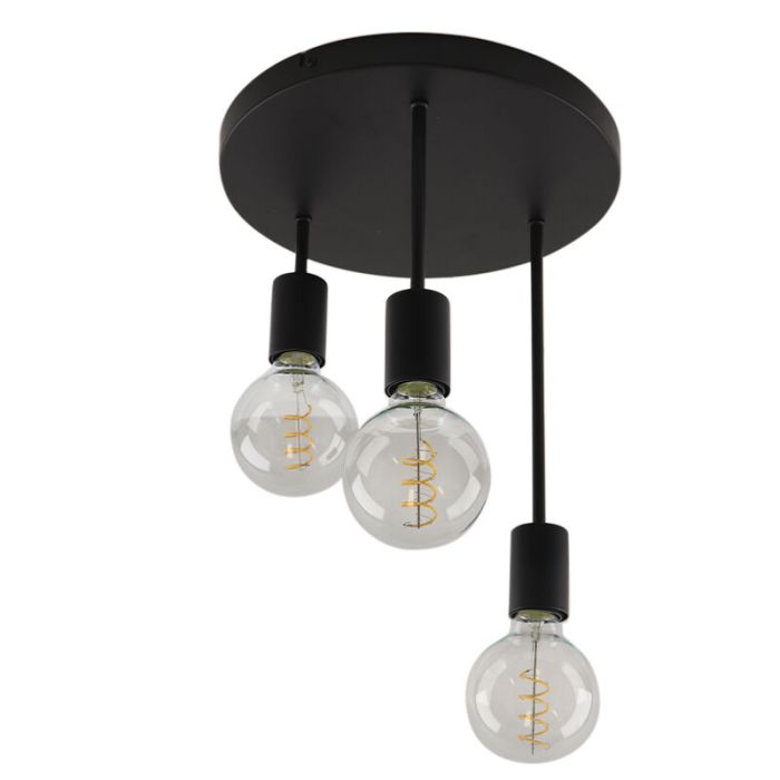 Aluminium ceiling light black, Swen