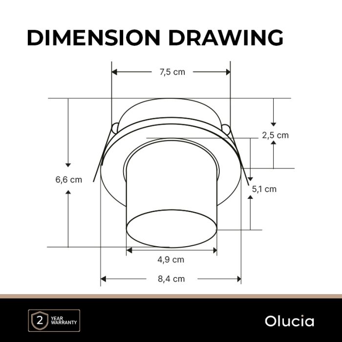 Aluminium recessed light black, Janna