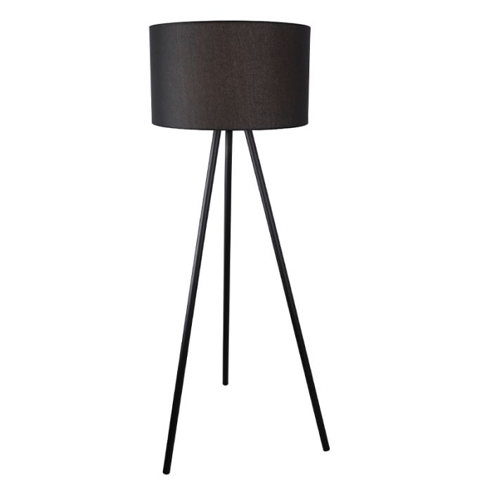 Modern floor lamp black, Janou, with switch