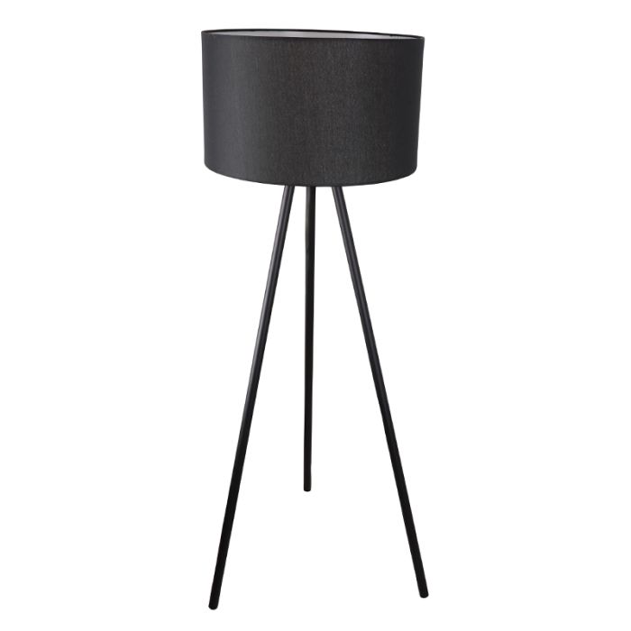 Modern floor lamp black, Janou, with switch