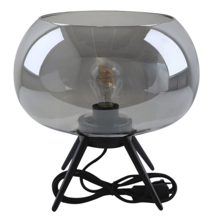 Design table lamp grey, Vidro, with switch