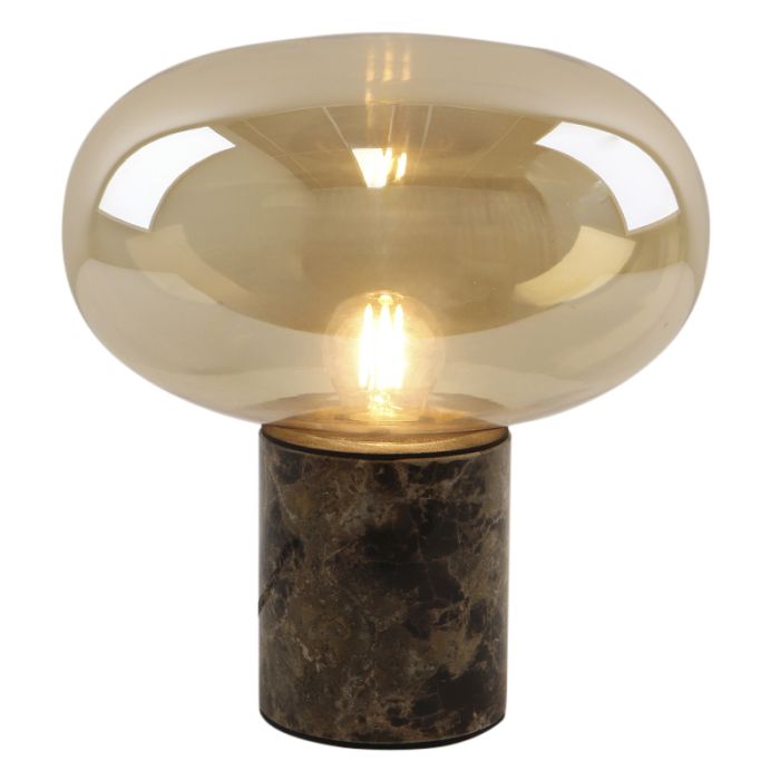 Marble table lamp amber, Alan, with switch