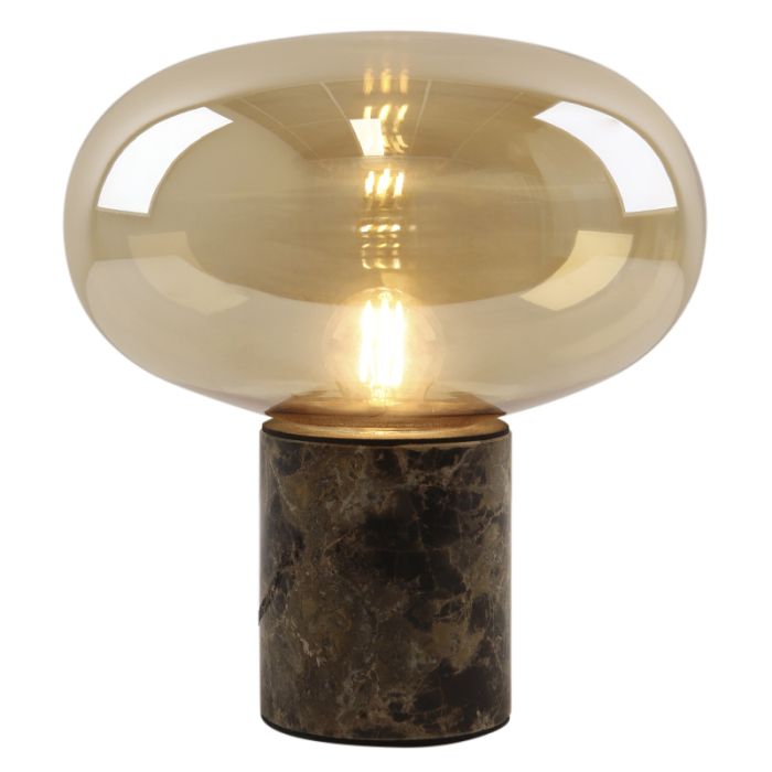 Marble table lamp amber, Alan, with switch