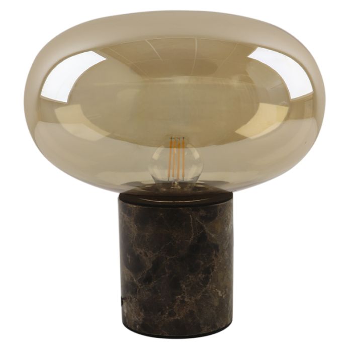 Marble table lamp amber, Alan, with switch