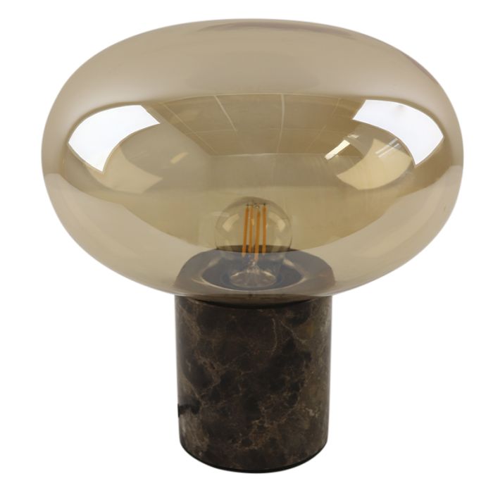 Marble table lamp amber, Alan, with switch
