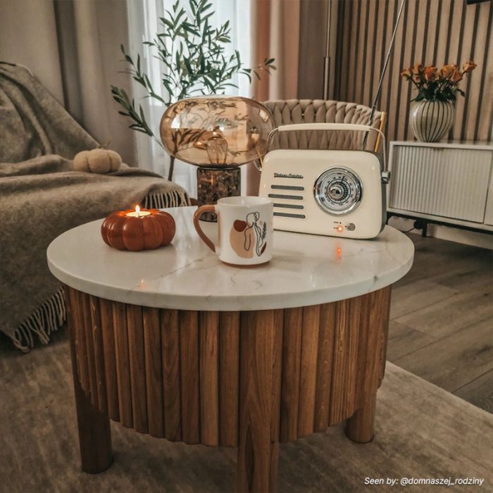 Marble table lamp amber, Alan, with switch
