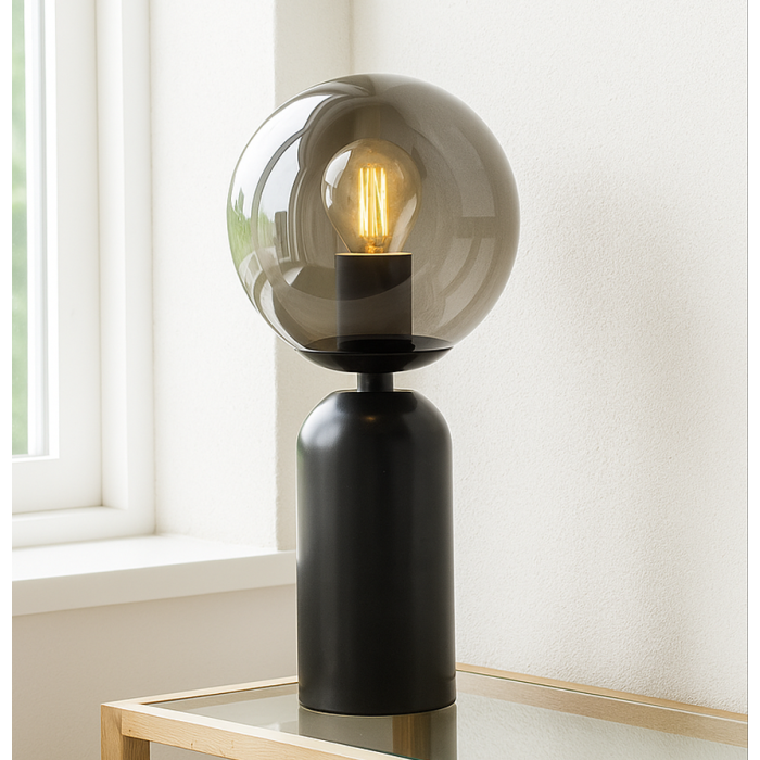 Marble table lamp grey, Alan, with switch