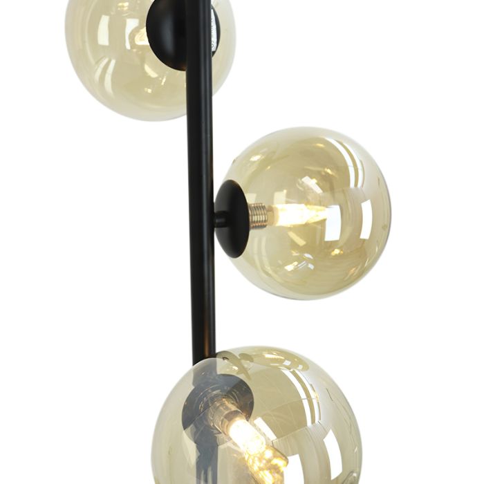 Design floor lamp amber, Remo, with switch