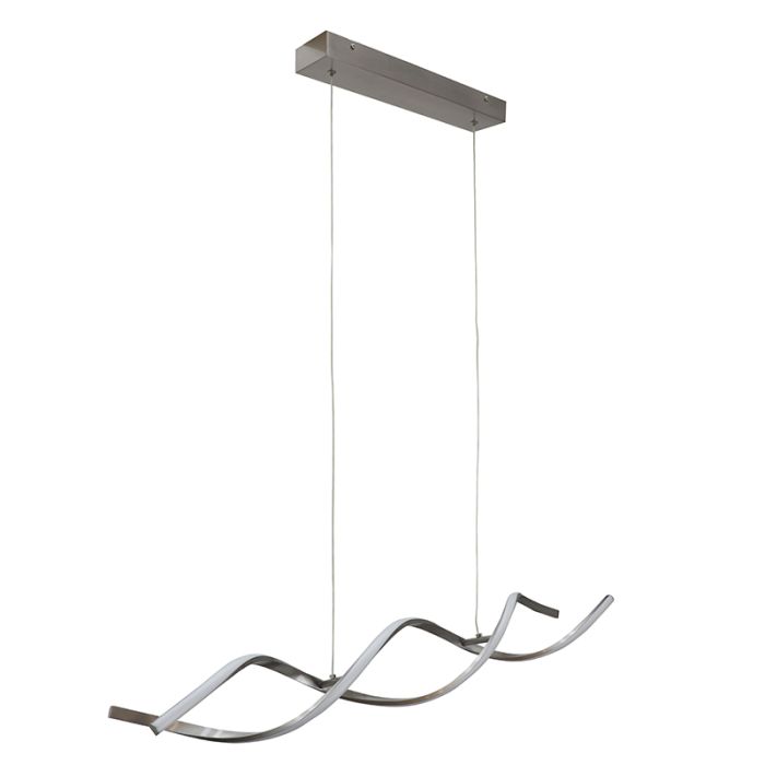 Design pendant light silver, Kuno, 45W, 3000K LED, 3-step dimmable