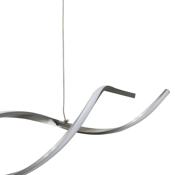 Design pendant light silver, Kuno, 45W, 3000K LED, 3-step dimmable