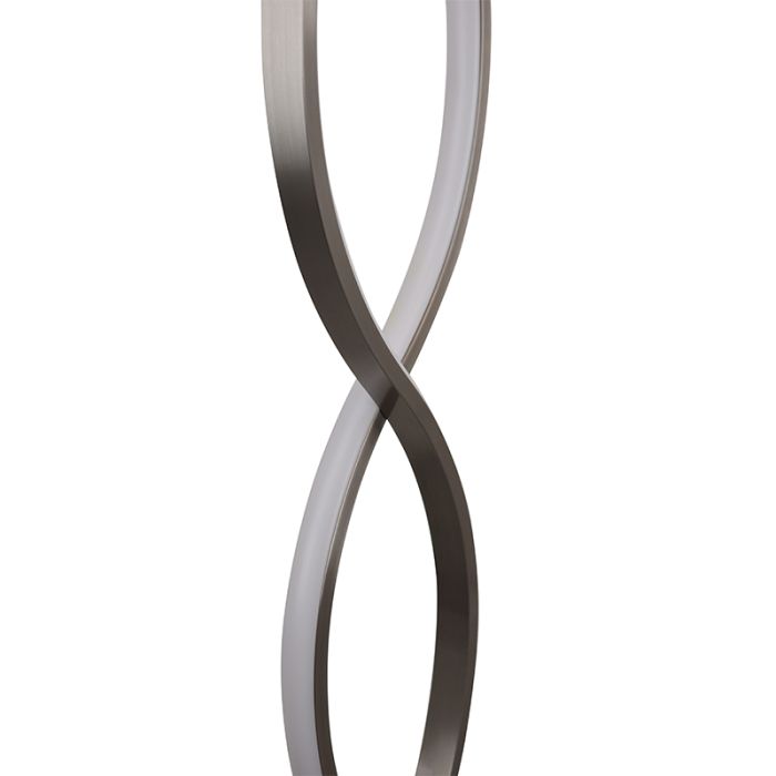 Design floor lamp silver, Kuno, 36W, 3000K LED, 3-step dimmable