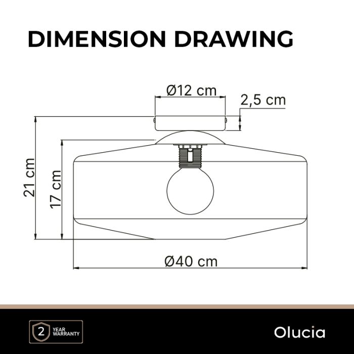 Design flush ceiling light amber, Sevda
