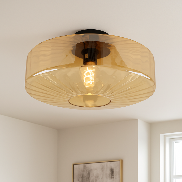 Design flush ceiling light amber, Sevda