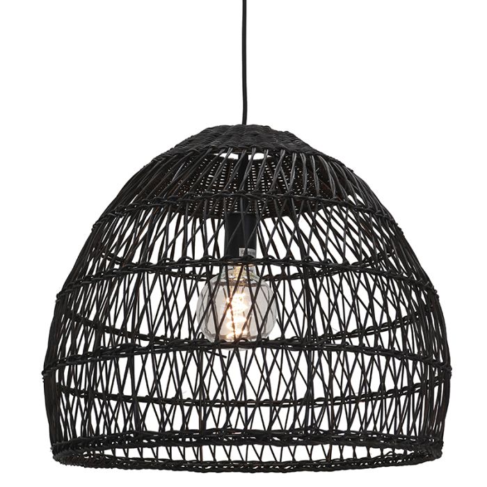 Rattan pendant light black, Rosa