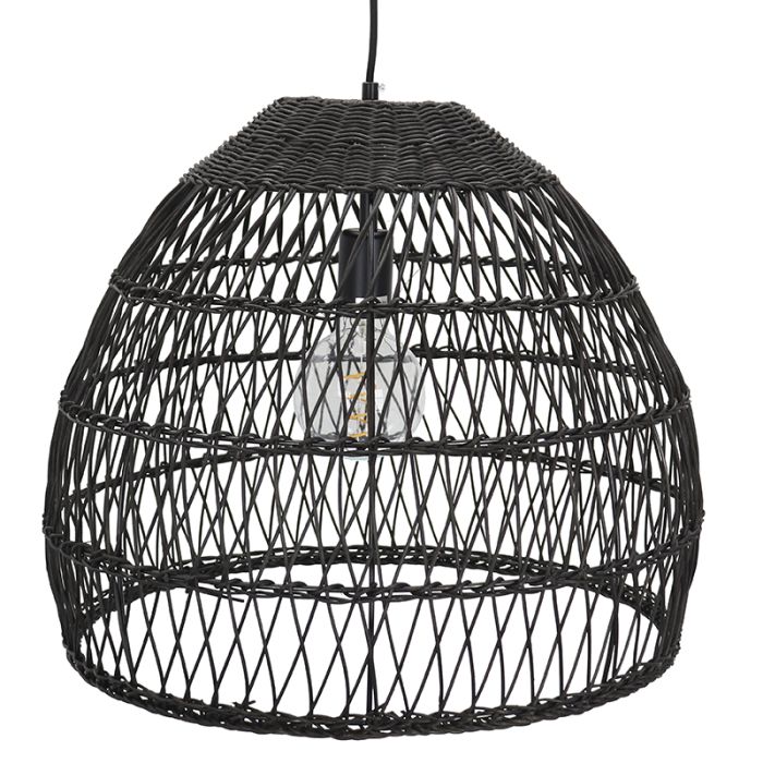 Rattan pendant light black, Rosa
