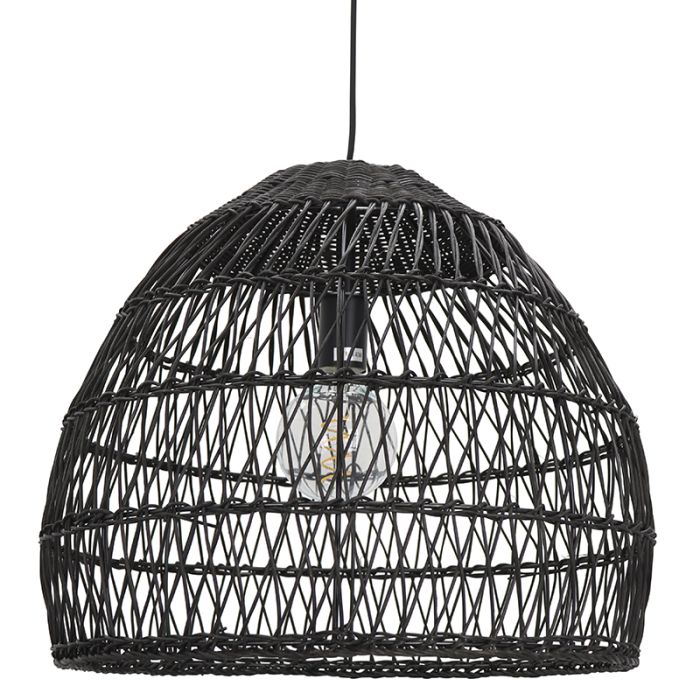 Rattan pendant light black, Rosa