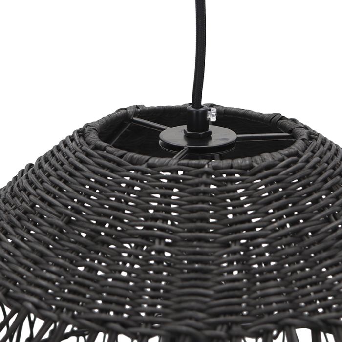 Rattan pendant light black, Rosa