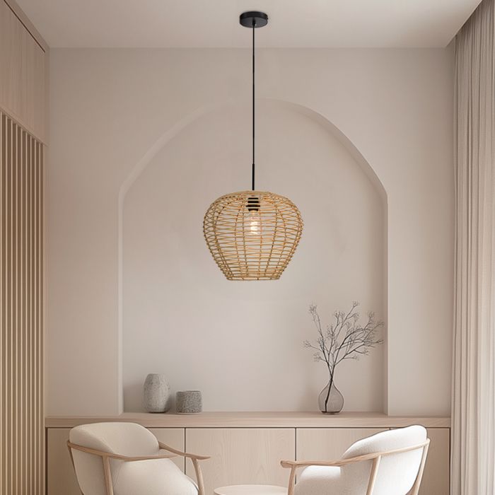 Rattan pendant light brown, Irene