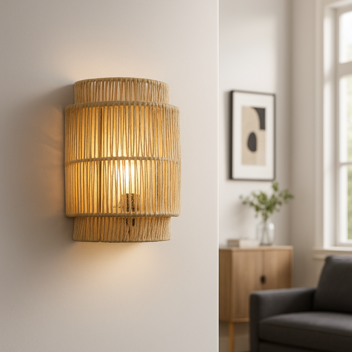 Rustic wall light brown, Selena, with switch