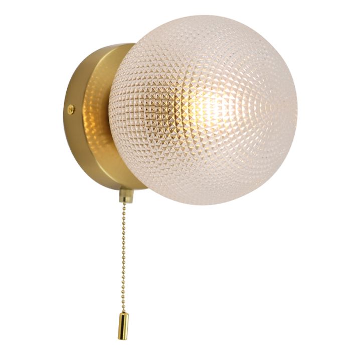 Retro wall light transparent, Johnson, with pull switch