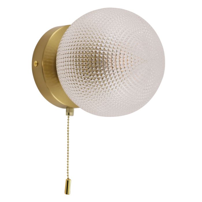Retro wall light transparent, Johnson, with pull switch