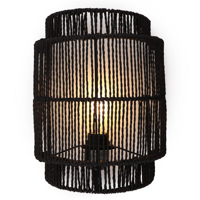 Rustic wall light black, Selena, with switch