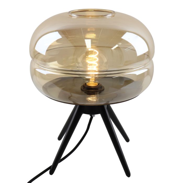 Retro table lamp amber, Sean, with switch