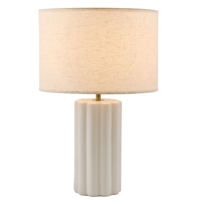 Rustic table lamp white, Juno, with switch