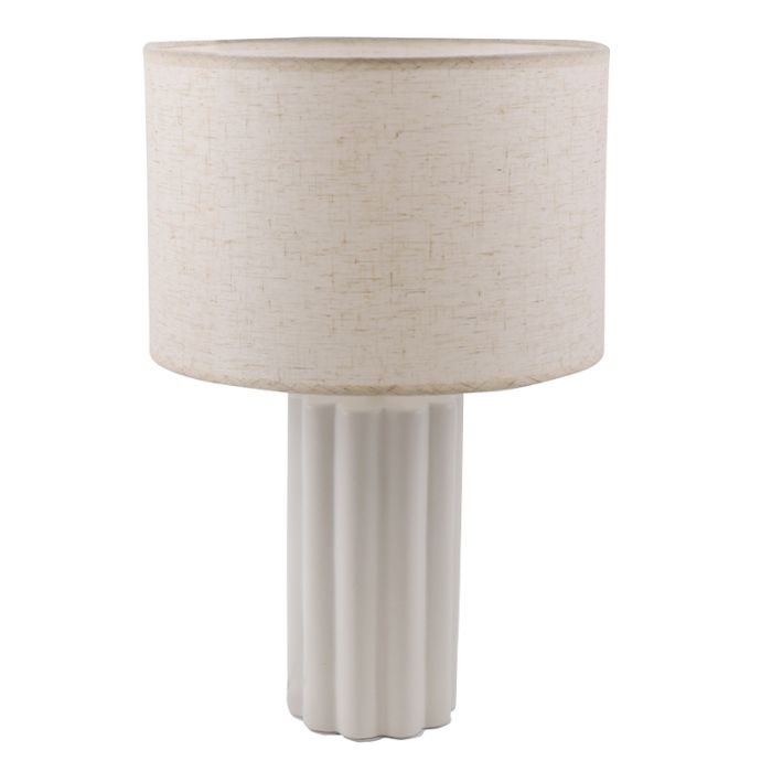 Rustic table lamp white, Juno, with switch