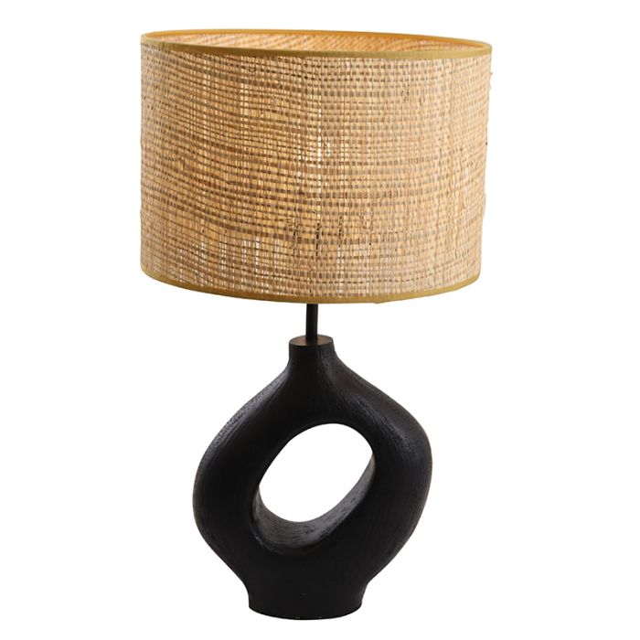 Rustic table lamp black, Bette, with switch